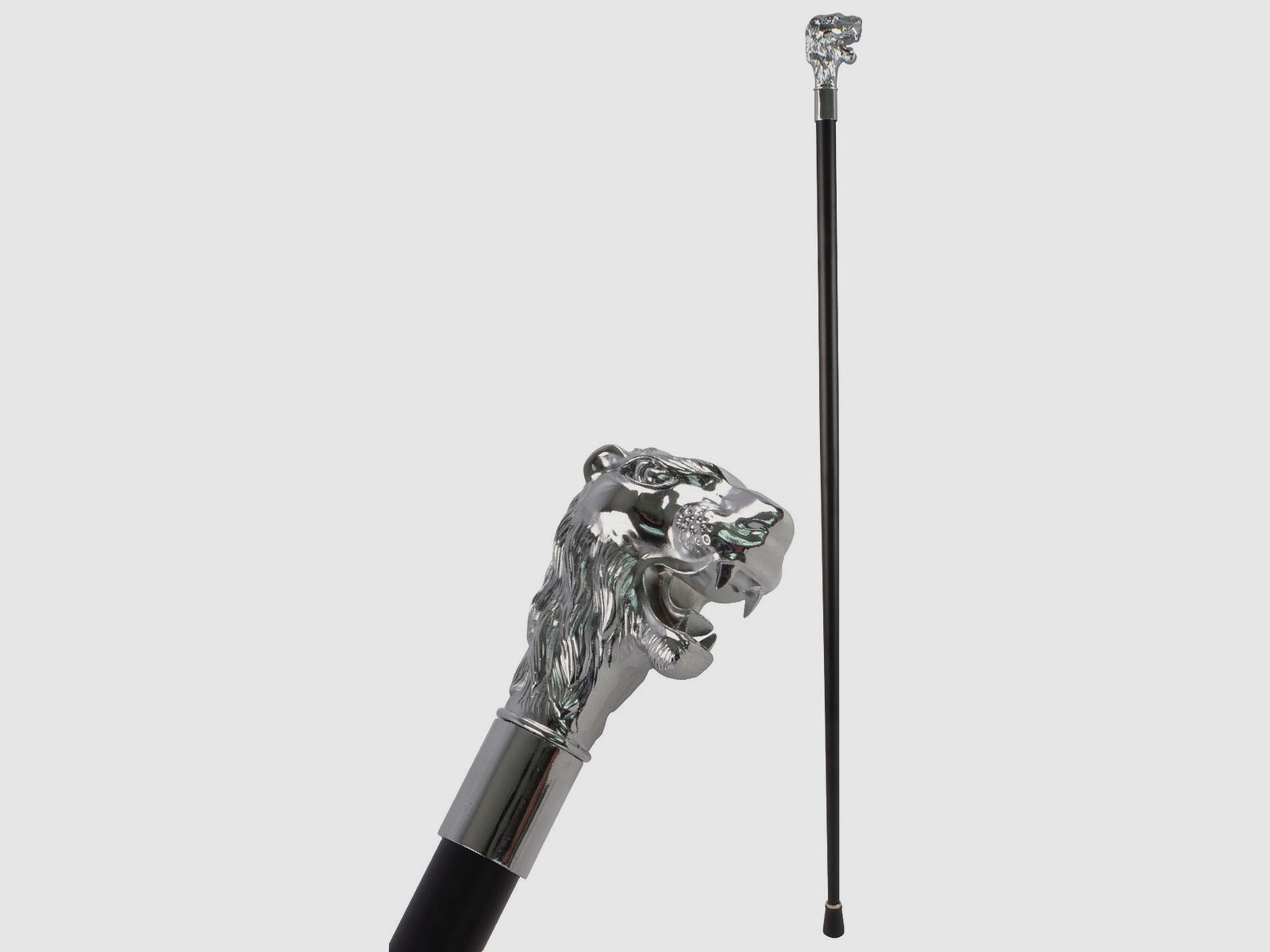 Gehstock mit Löwenkopfkopf und Griffverzierung