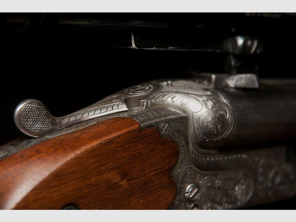 Drilling prebellico Kunz con incisione e serbatoio per calci BJ 1936