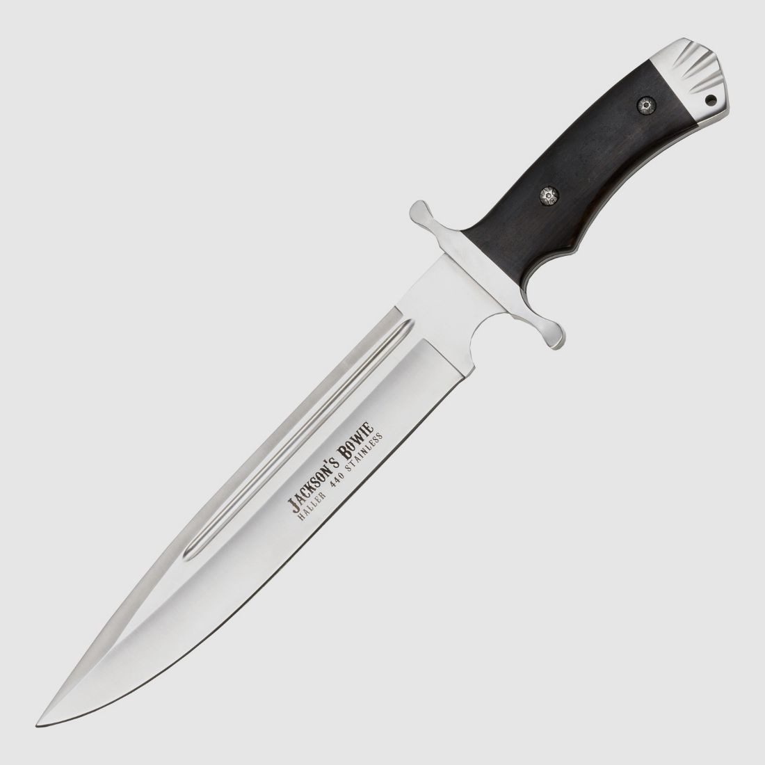 Jacksons Bowie Messer mit Griffschalung aus Pakkaholz