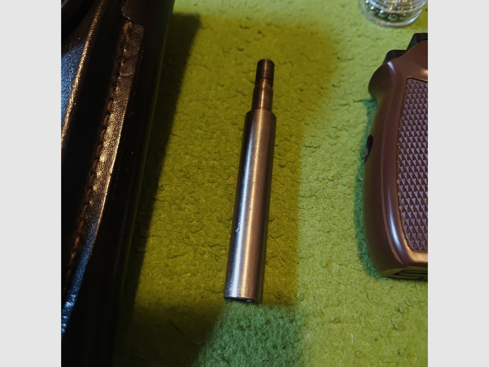 Baikal-Makarov MP-654K Made in Russia-Brown + black leather holster +1 can 4.5mm steel caliber suppressor.