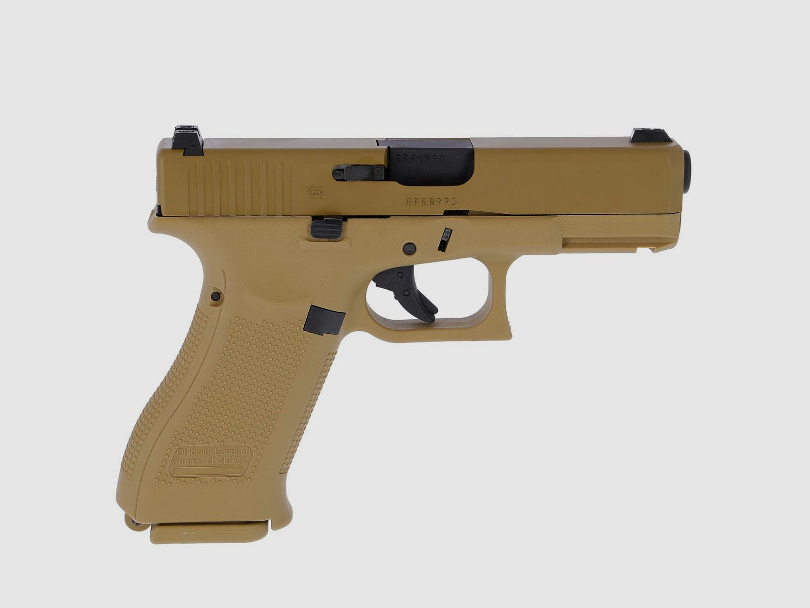 Komplettset Glock 19X Softair-Pistole Coyote Kaliber 6 mm BB  Gas Blowback (P18)