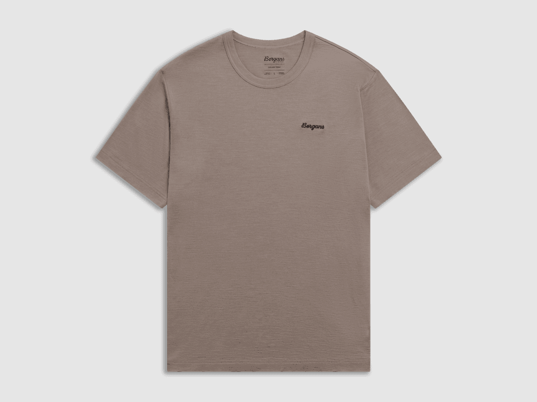 Bergans Logo Merino Tee Mannen Rock Taupe S