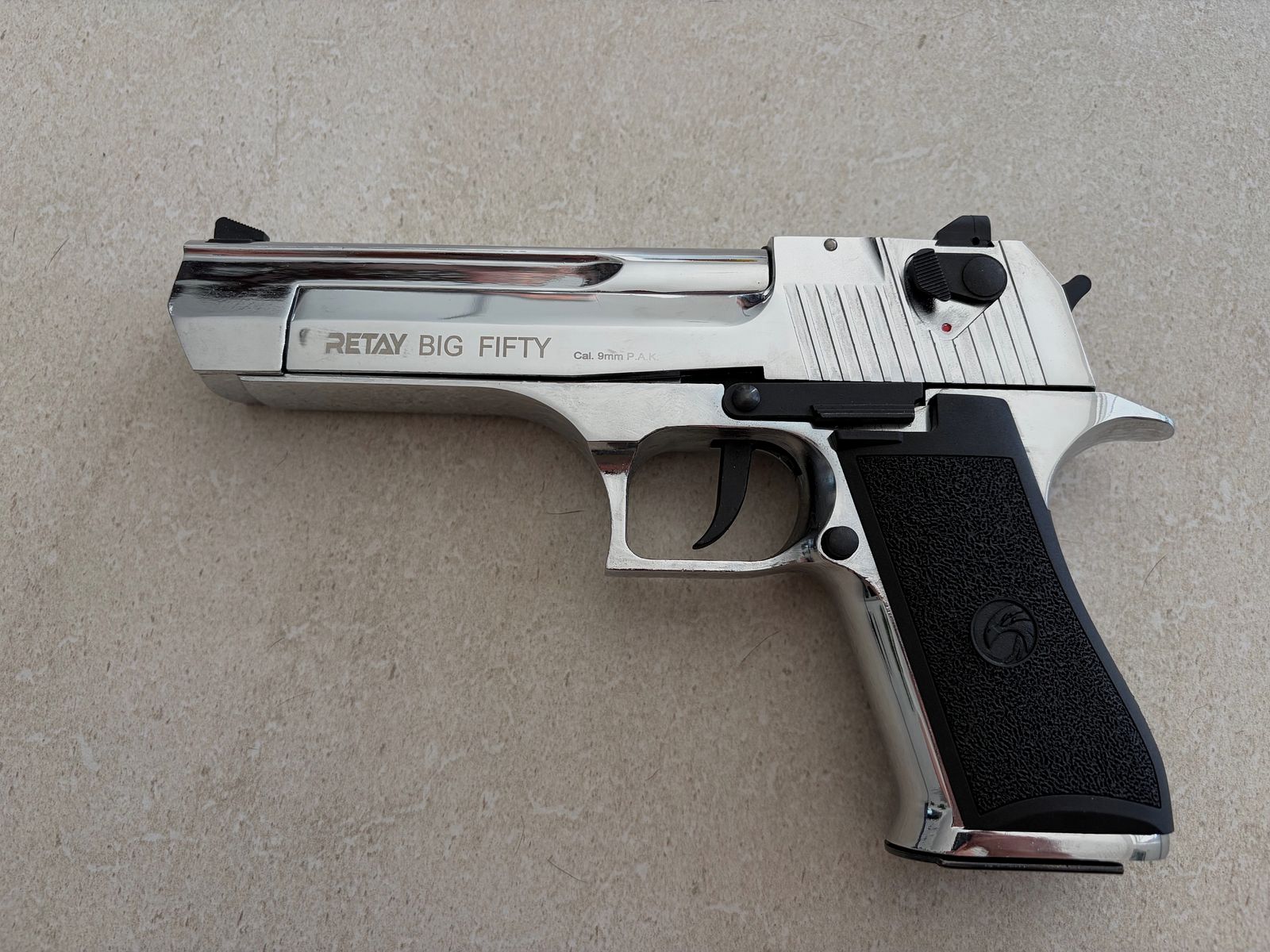 Retay Big Fifty Chrome | Neu | 2 Magazine | OVP | 9 mm P.A.K. 