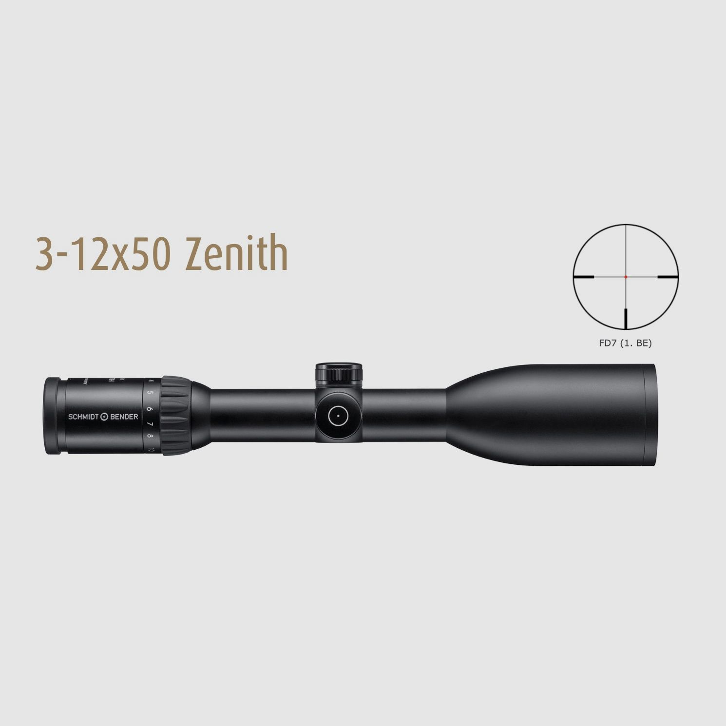 Schmidt und Bender Zielfernrohr 3-12x50 Zenith LM Flashdot Leuchtabsehen FD7