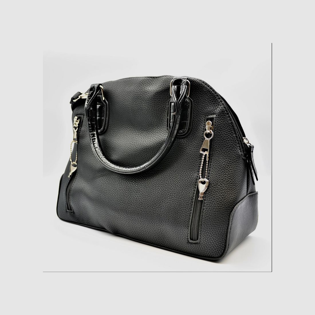 Handtasche Satchel Style - Schwarz, Bild 5 von 10