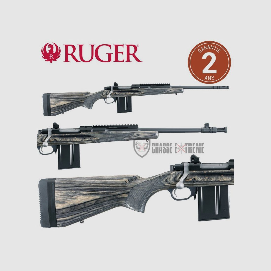 RUGER Gunsite Scout Rifle Schwarz Cache Flamme Kal. 308 Win