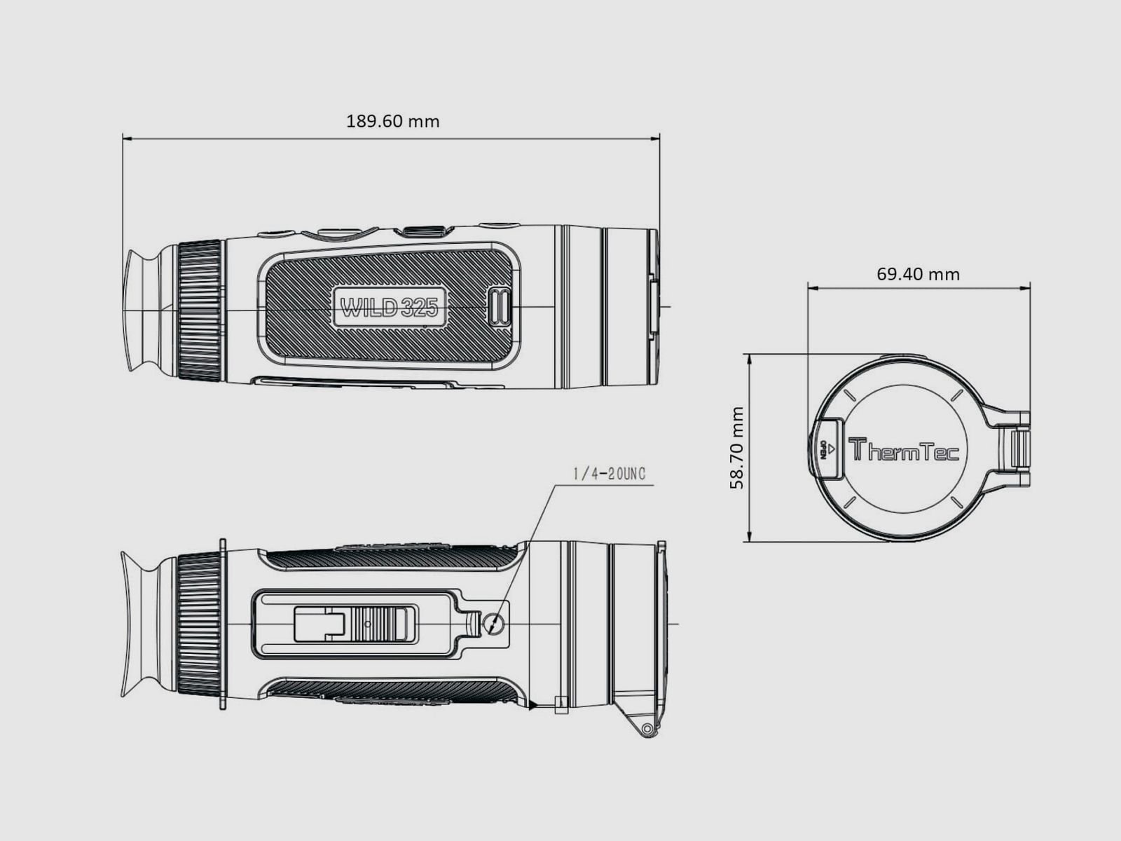 ThermTec WILD 325 25mm Linse 18 mk 384x288 Wärmebildkamera