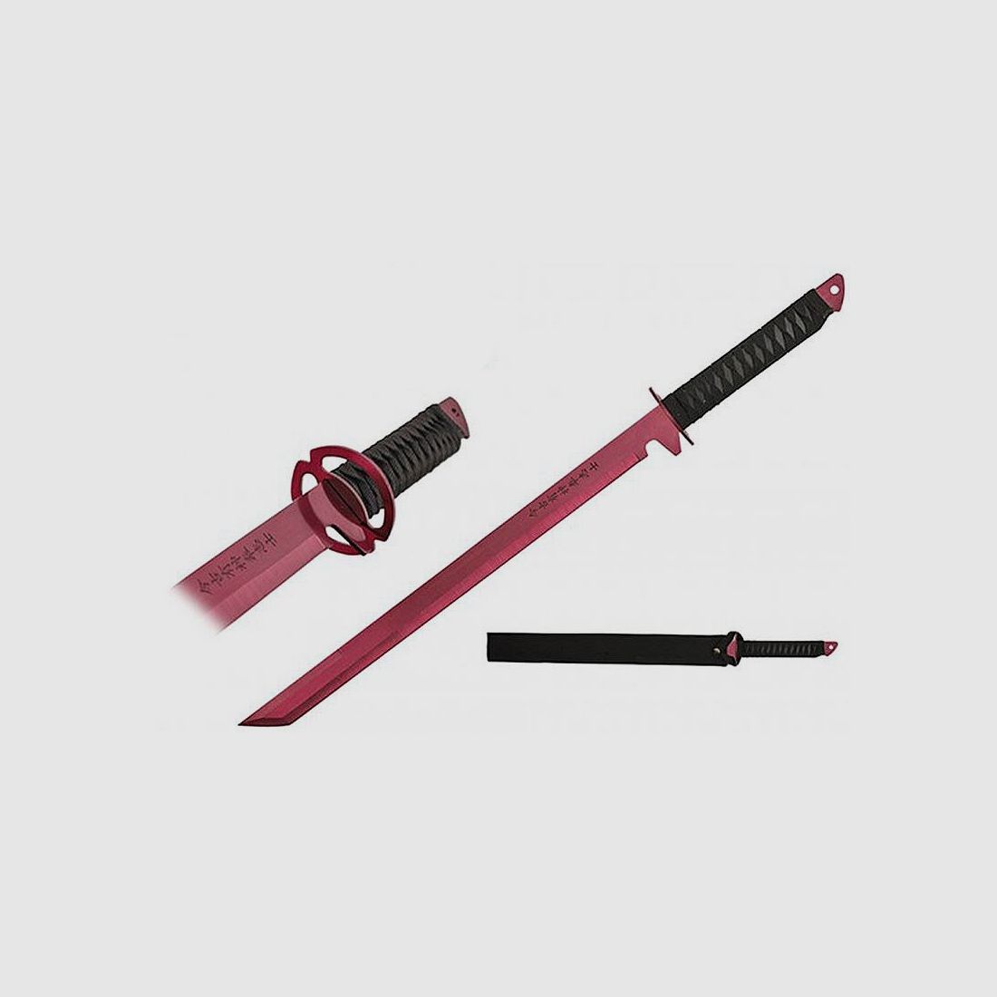 Ninja miecz w kolorze technicolor czerwonym