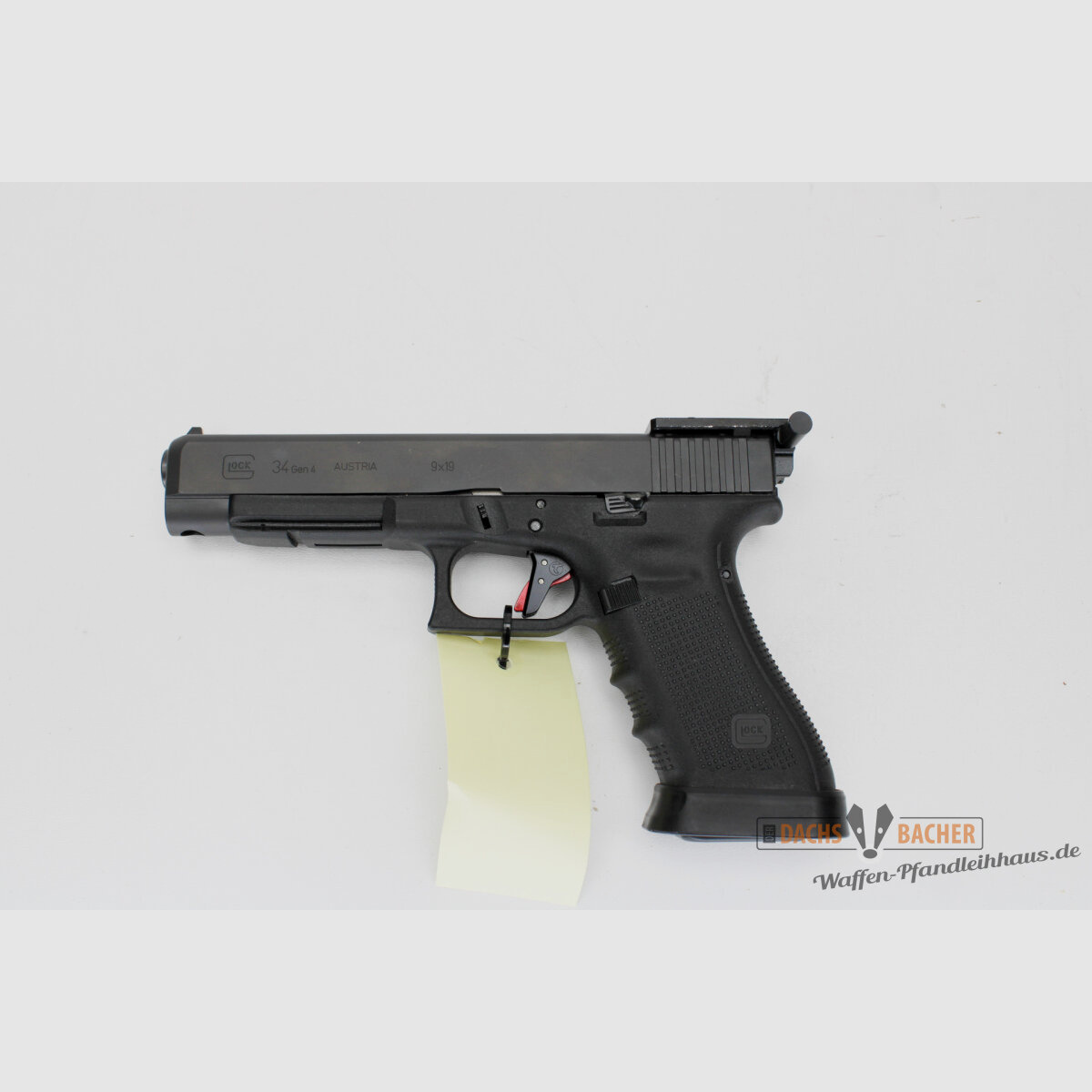 Pistola Glock 34 GEN 4 Cal 9 Para con disparador Timney, funda y placa de montaje para mira