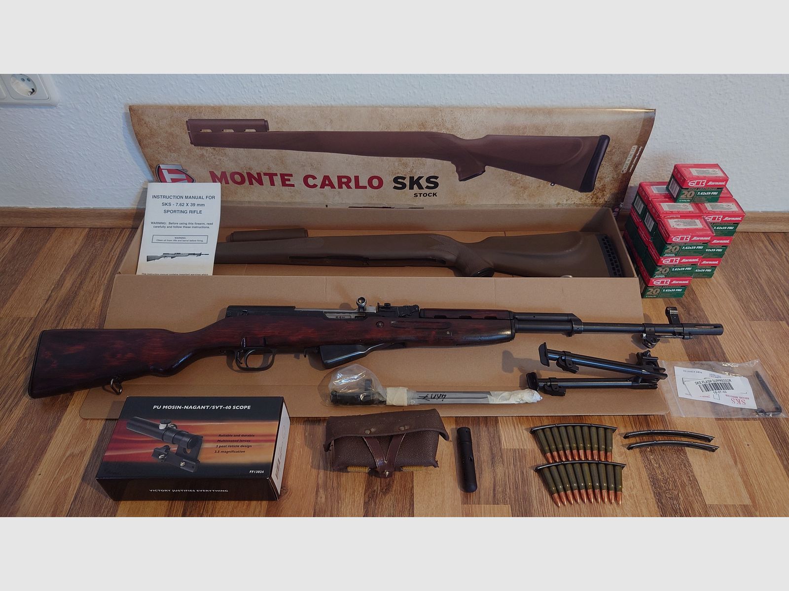 SLB Simonov SKS-45, TULA, matching numbers, sportingly approved, very good shooting pattern, accessories