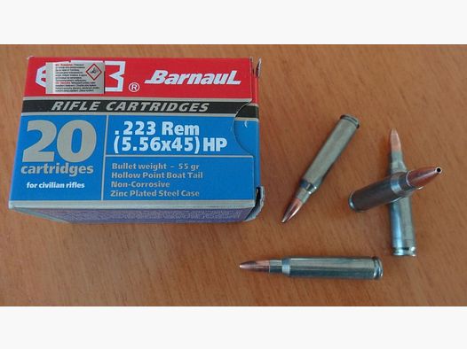 Barnaul 500 piezas - Cartuchos Barnaul .223 Rem-55gr. HP