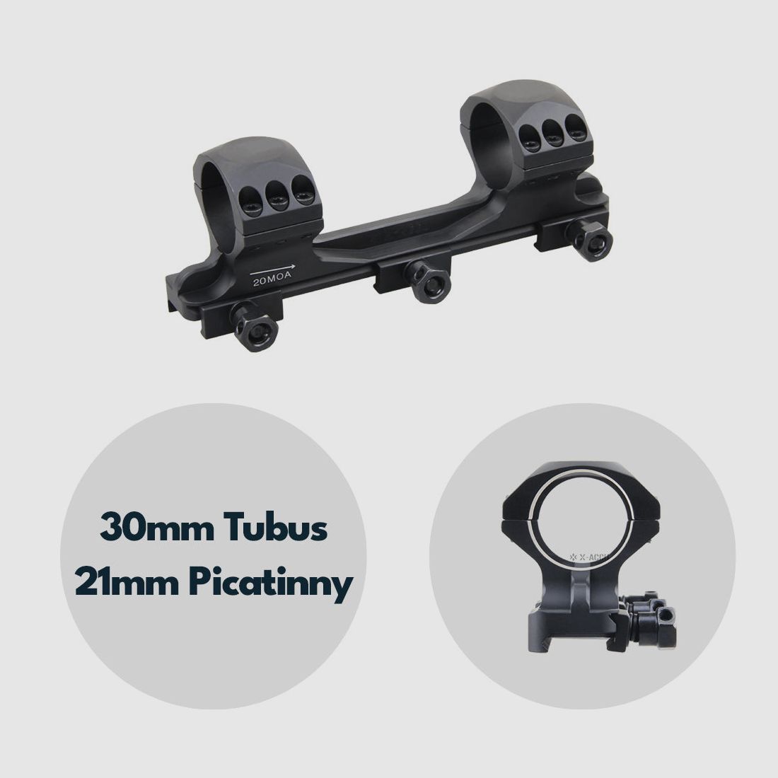 Vector Optics XASR-3012 X-Accu Blockmontage für 30mm Tubus, 21mm Picatinny, h= 35mm