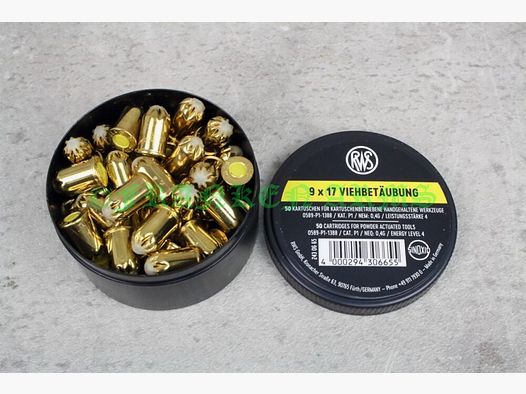 RWS livestock stunning cartridges 9x17 yellow