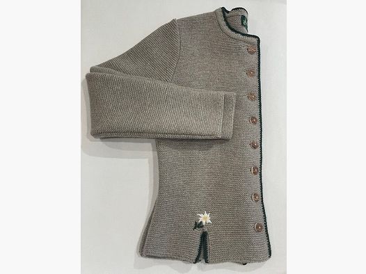 Damen Strickjacke aus Merinowolle in Beige mit Edelweiss
