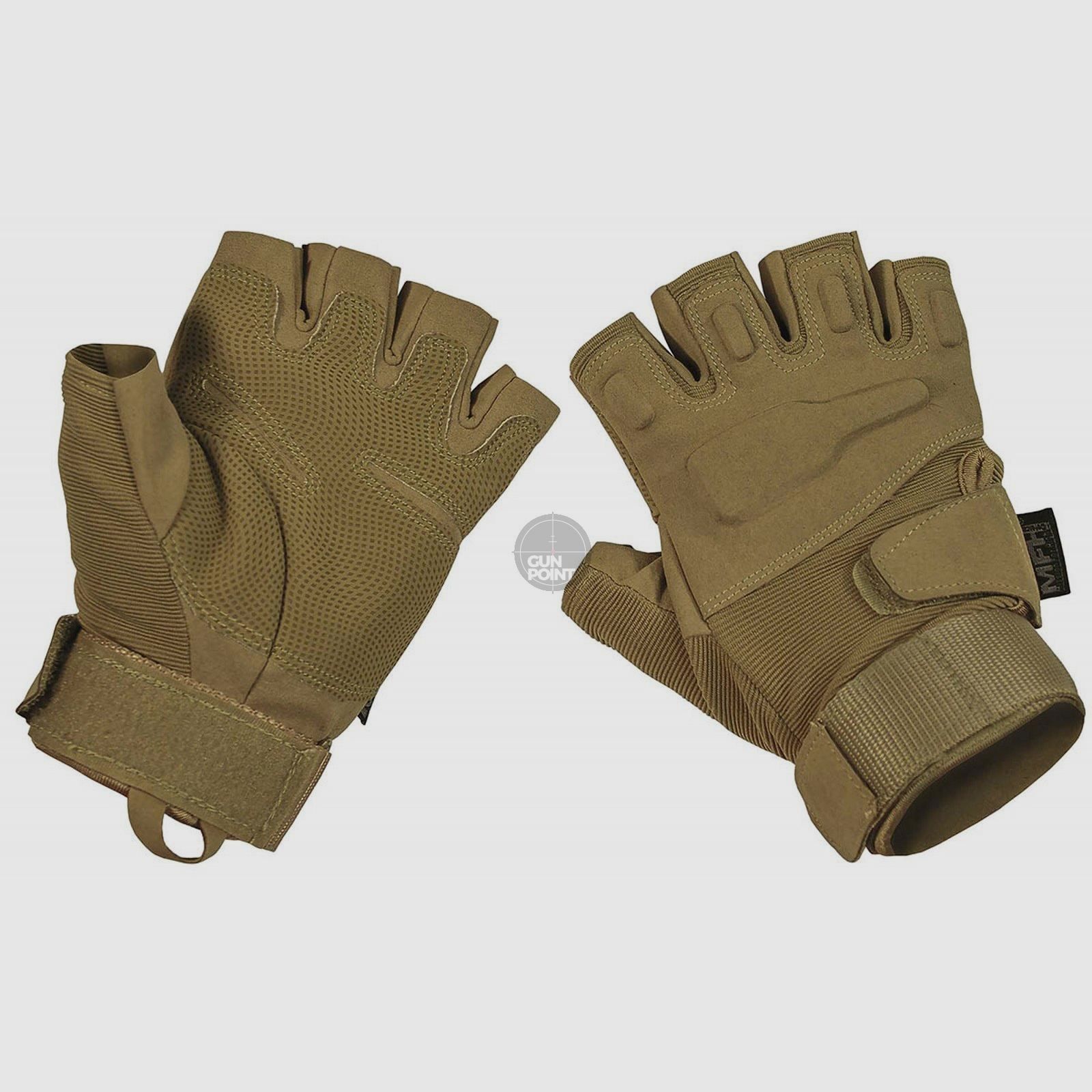 Tactische handschoenen, "Pro", zonder vingers, coyote tan - Maat: L