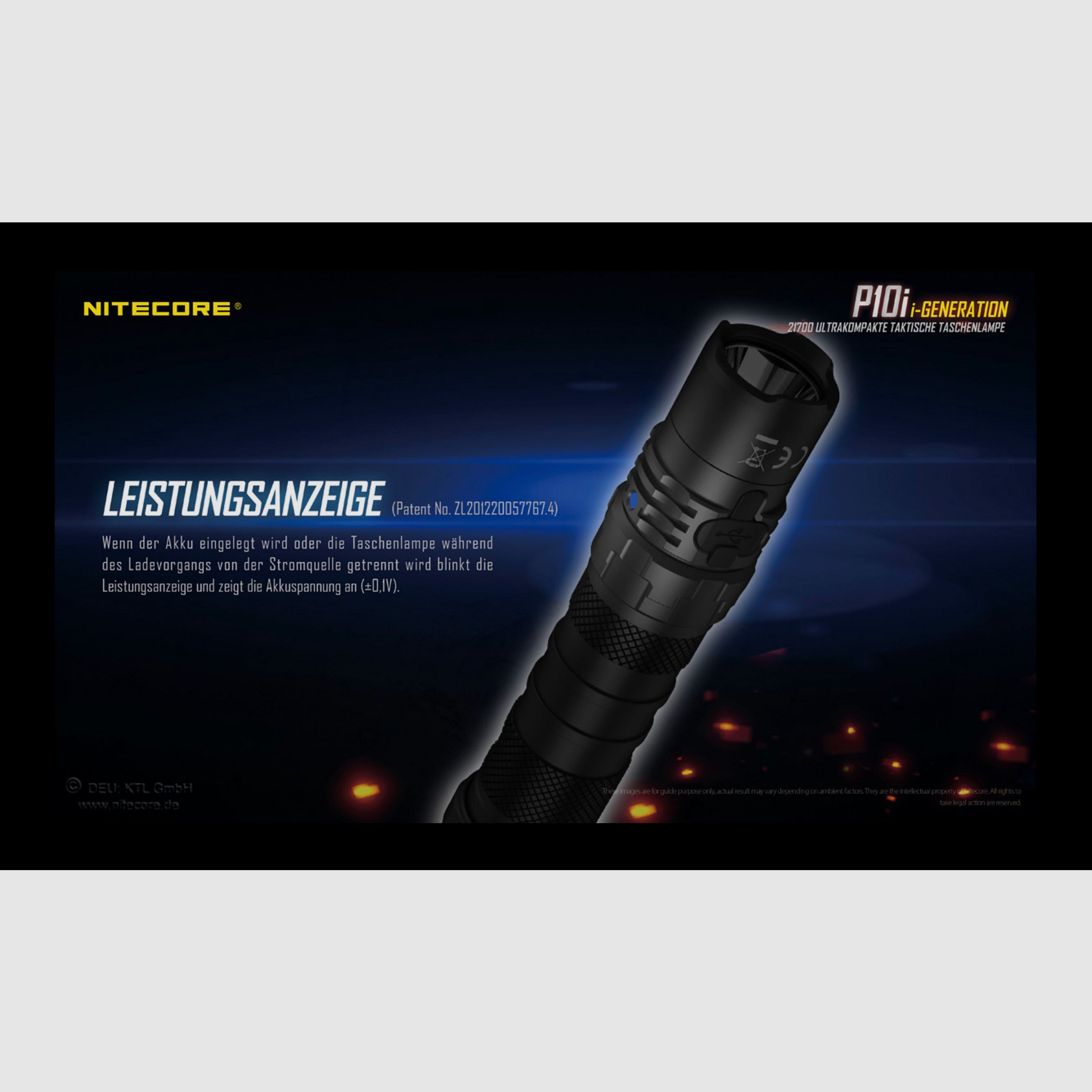 Nitecore P10i tactical LED flashlight 1800 lumens