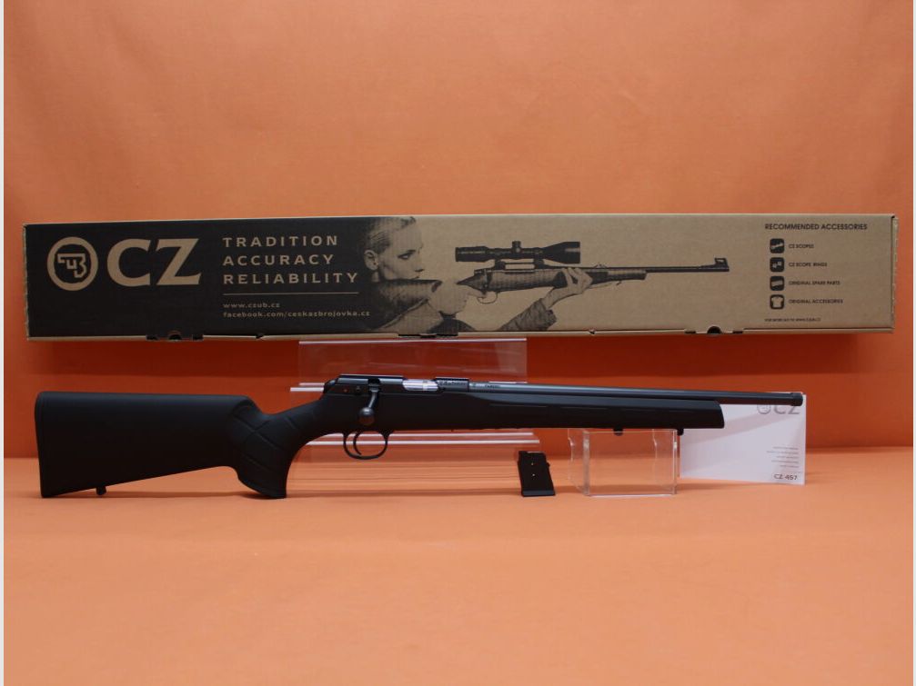 CZUB Rep.Büchse .22lr CZ 457 Synthetic Threaded 16"Lauf/ Gewinde 1/2-20/ Polymerschaft Softtouch