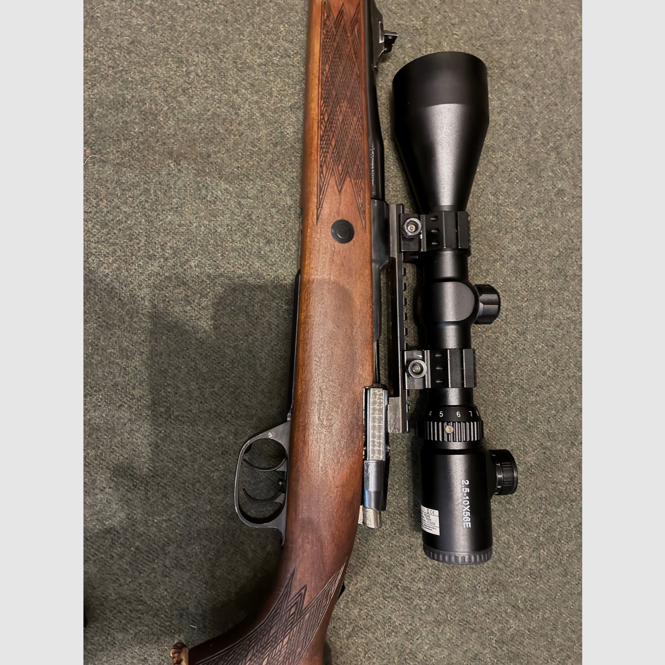 Repeater rifle Voere 7x64 with silencer and scope