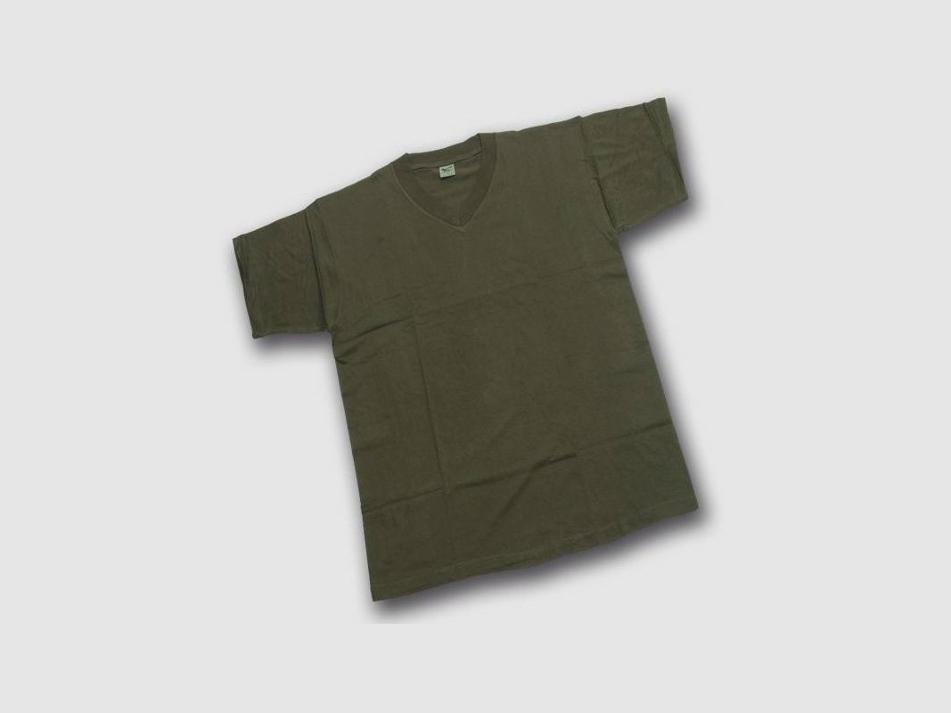 Patton T-shirt van groene katoen met V-hals, afbeelding 2 van 3