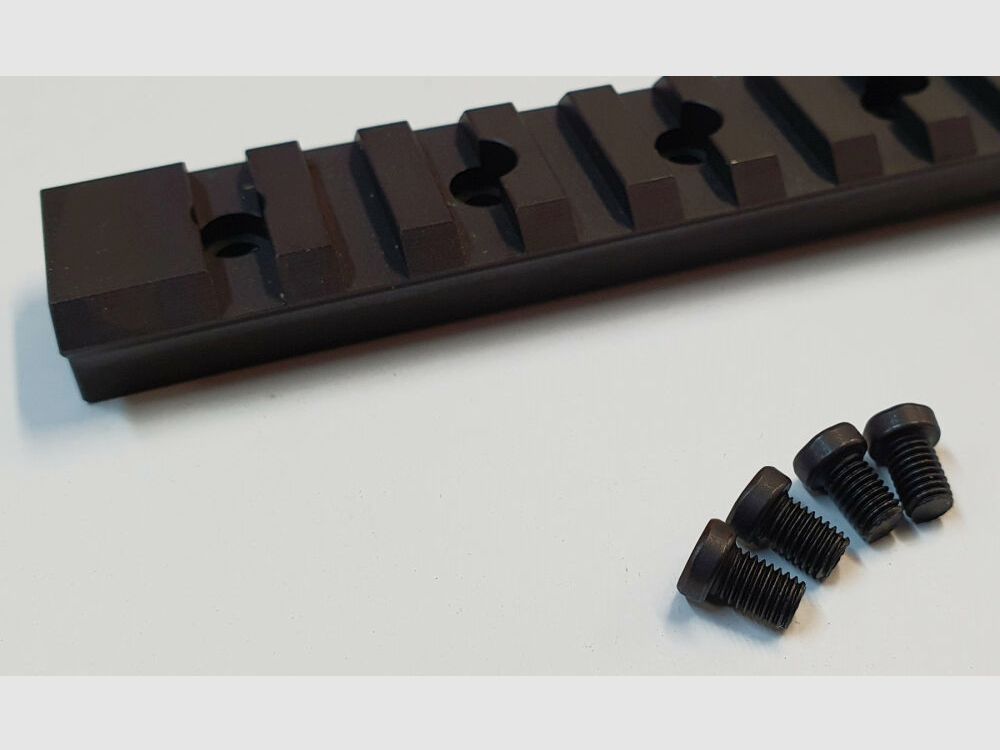 MHS Picatinny rail for BERGARA BA 13, steel, matte black blued, 260mm, extra long, Germany