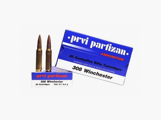 Privi Partizan .308 145gr FMJ BT 20 pièces