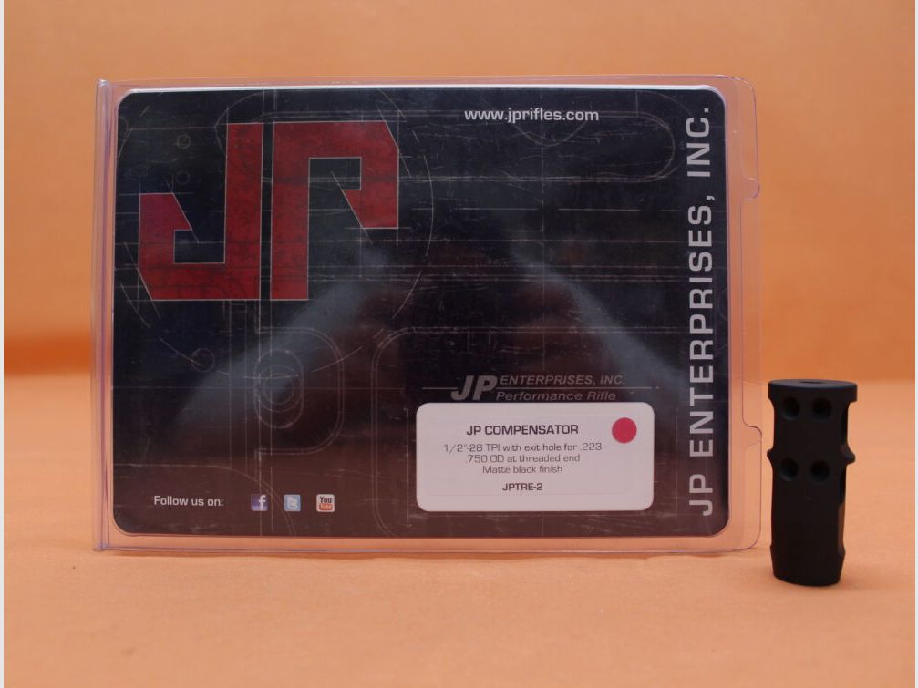 JP Enterprises AR-15: Muzzle Brake/ Comp JP Enterprises .223 (1/2-28) Steel matte .750 OD (JPTRE-2)