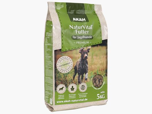 AKAH NaturVital® PREMIUM kaltgepresstes Hundefutter für Jagdhunde – 5 kg