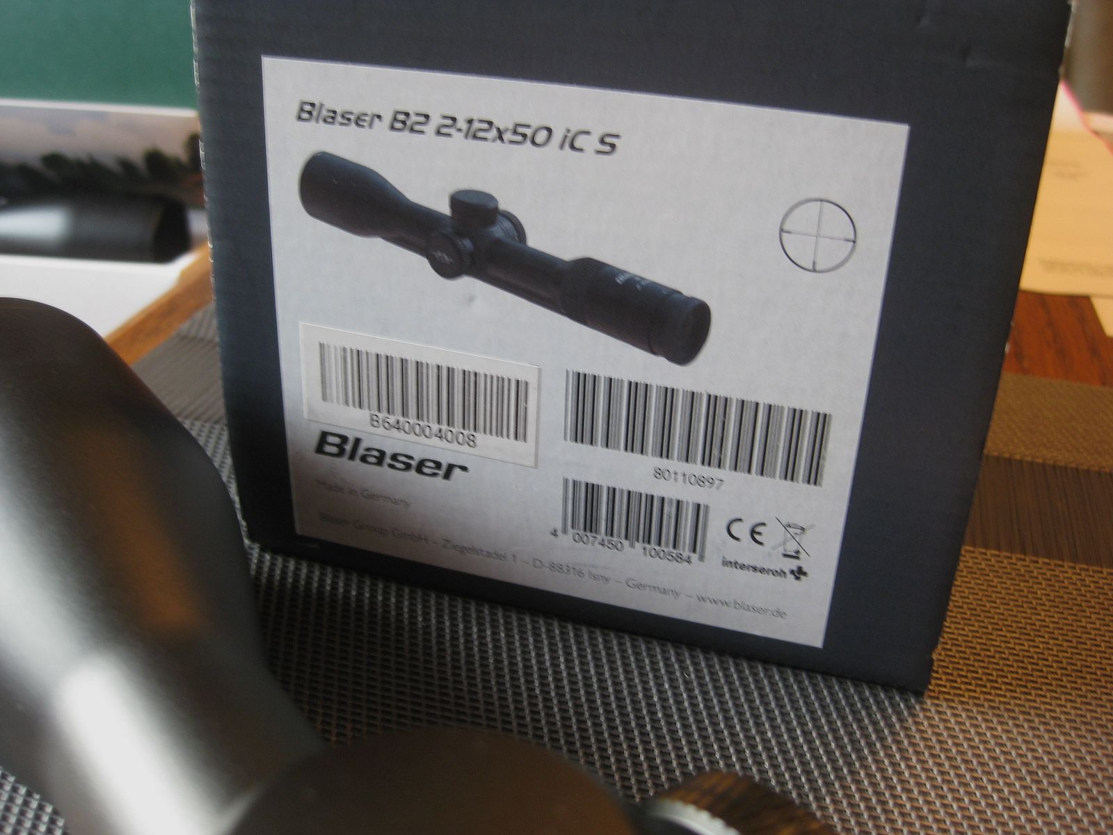  NUEVO "Hecho en Alemania" Blaser B2 como 2 - 12 x 50 iC S (con riel interno ZEISS) en embalaje original con todos los accesorios !! SIN Swarovski-Leica-Schmidt&Bender-Sauer-Mauser-GPO-DDoptics