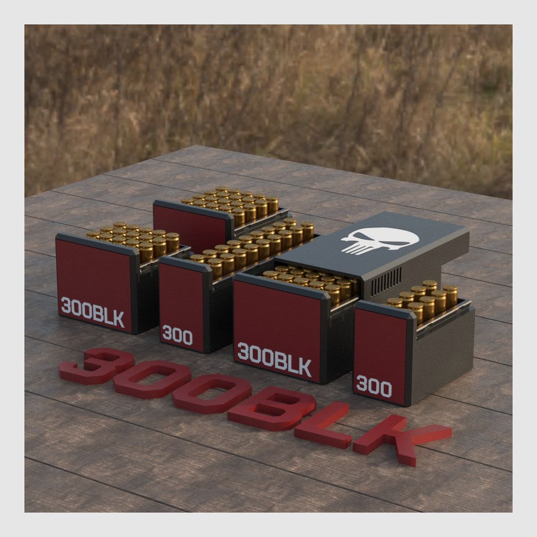 Filamelt Munitionsbox / Ammo Box .300 AAC Blackout – Patronenbox für 50 Schuss, Made in Germany