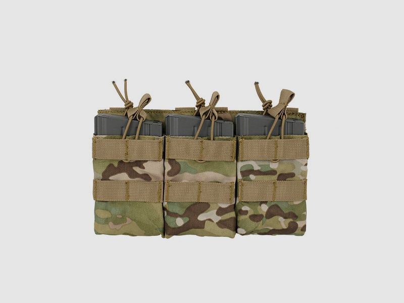 Triple Open Top 7.62 Mag Pouch - Multicamo [8FIELDS]