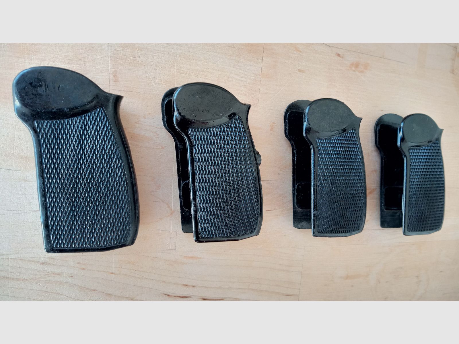 Black Bakelite grip panels for DDR police pistol-M incl. screw / Vintage grip for East German Makarov // 8 rounds PM 9x18