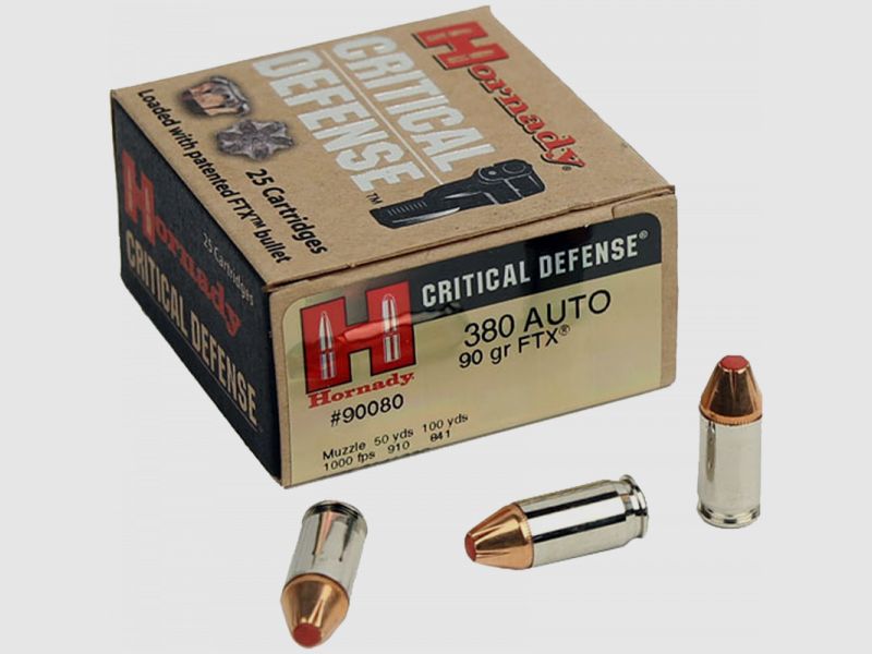 Hornady Critical Defense 9mm Browning Kurz (.380 ACP) FTX 90 grs Pistolenpatronen