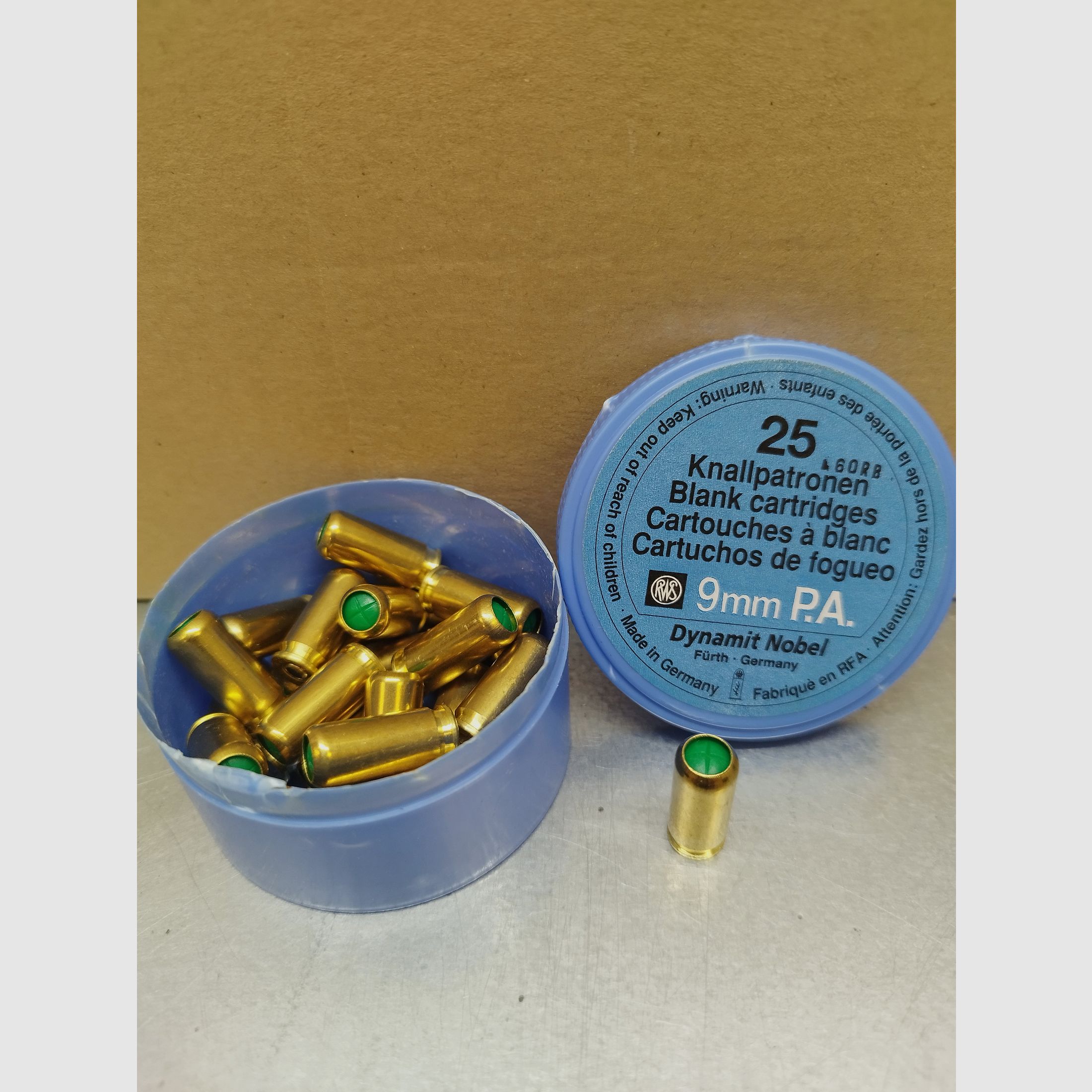 Alte Knallpatronen RWS 9mm PAK 25Stk Dynamit Nobel.