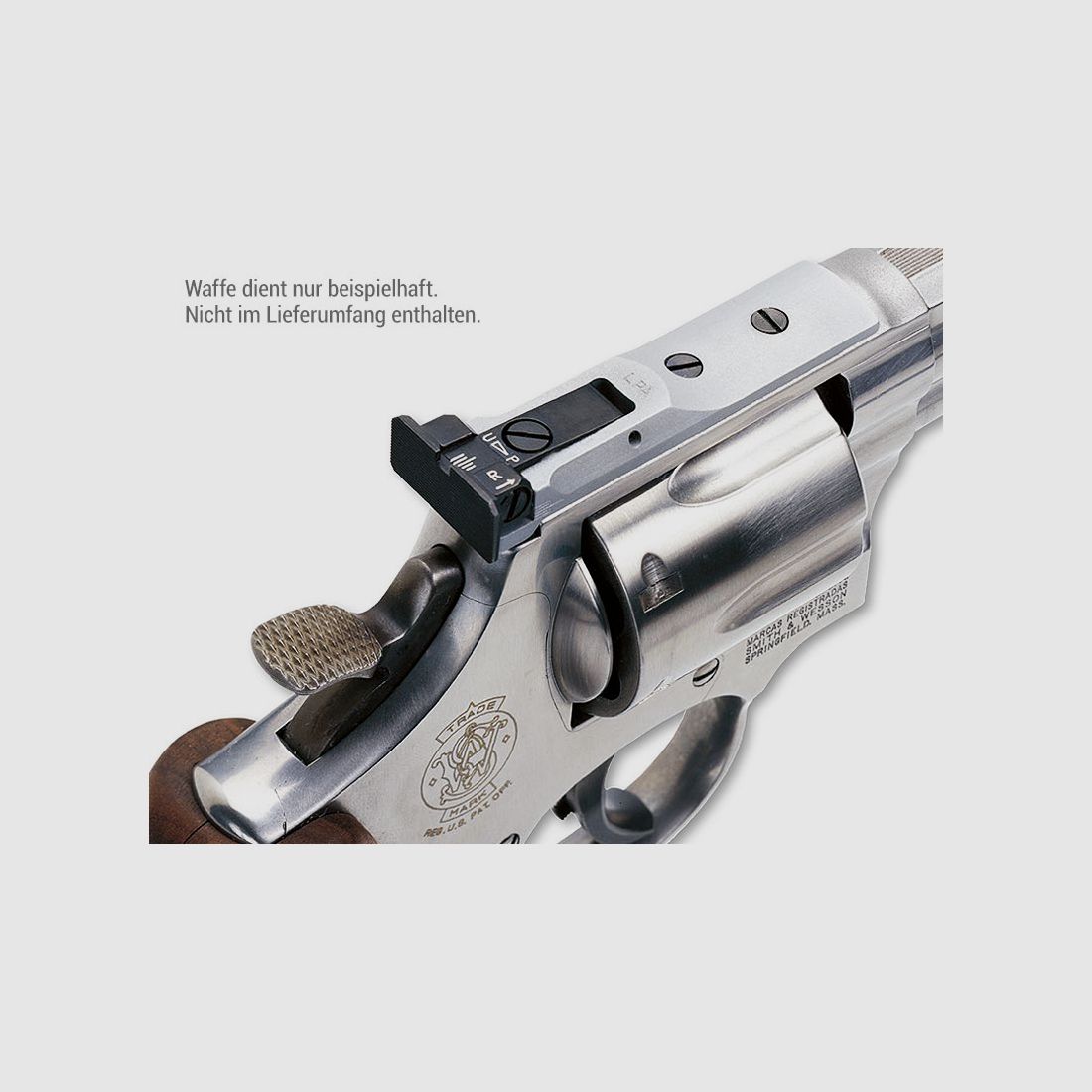 LPA Match FIBER-Optics S&W-Revolver Silber+Schwarz Korn zum Einhängen: Für Modell 629
