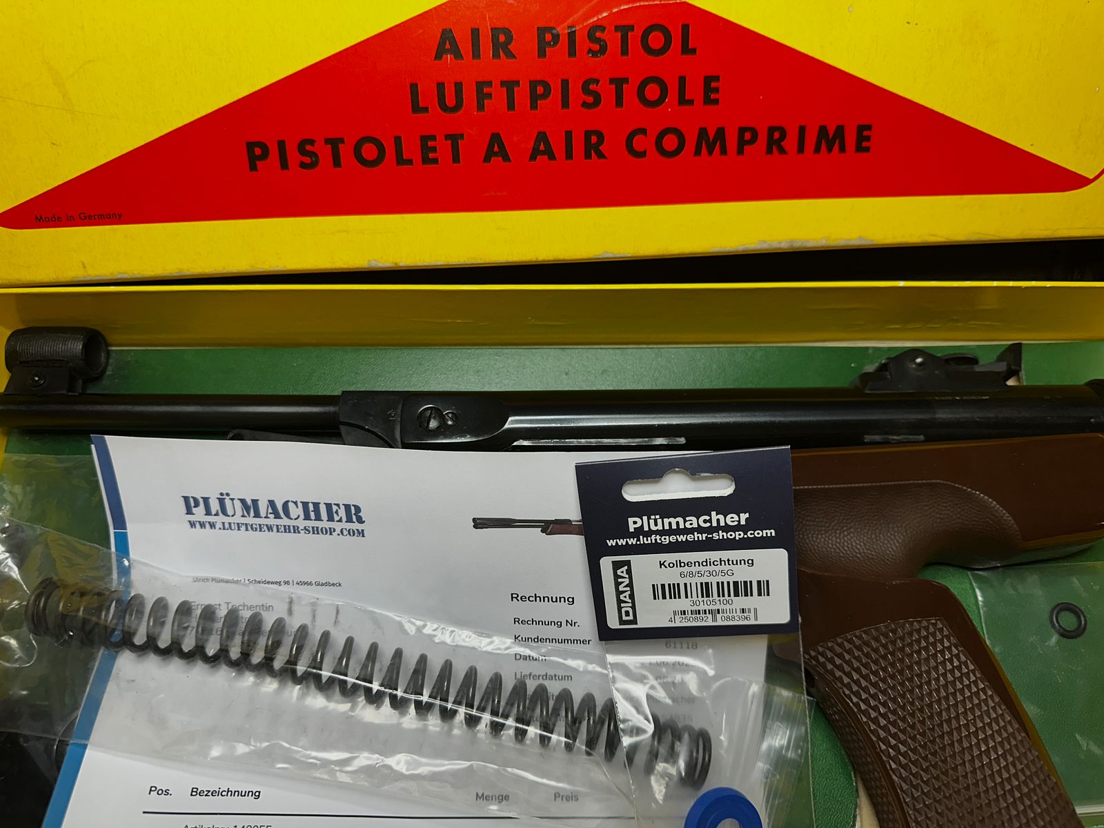 DIANA pistola de aire Mod.5, nuevo resorte de pistón, O-ring, kit de reparación de fuelle