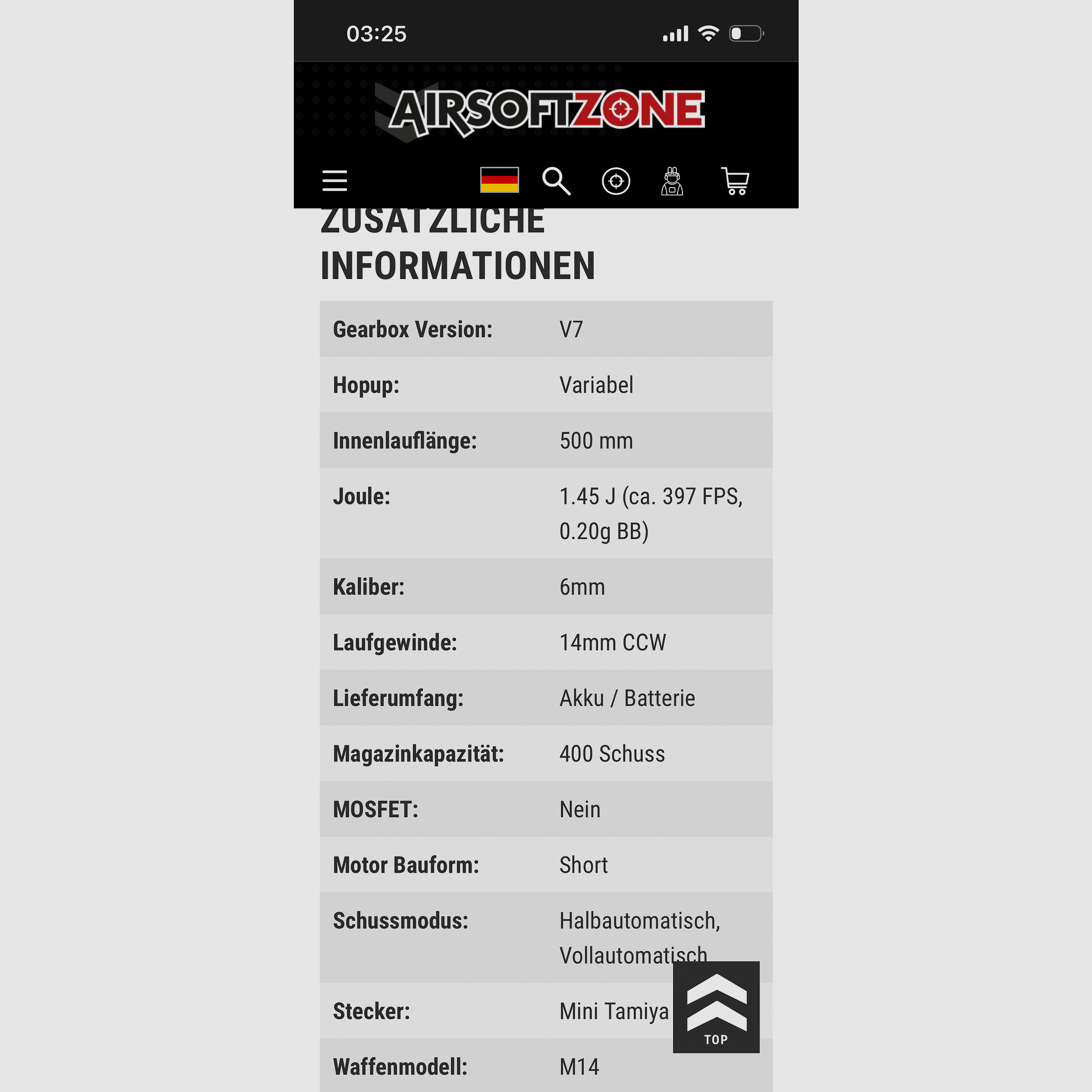 Airsoft-Waffen CM032EBR M14-Kampfgewehrs