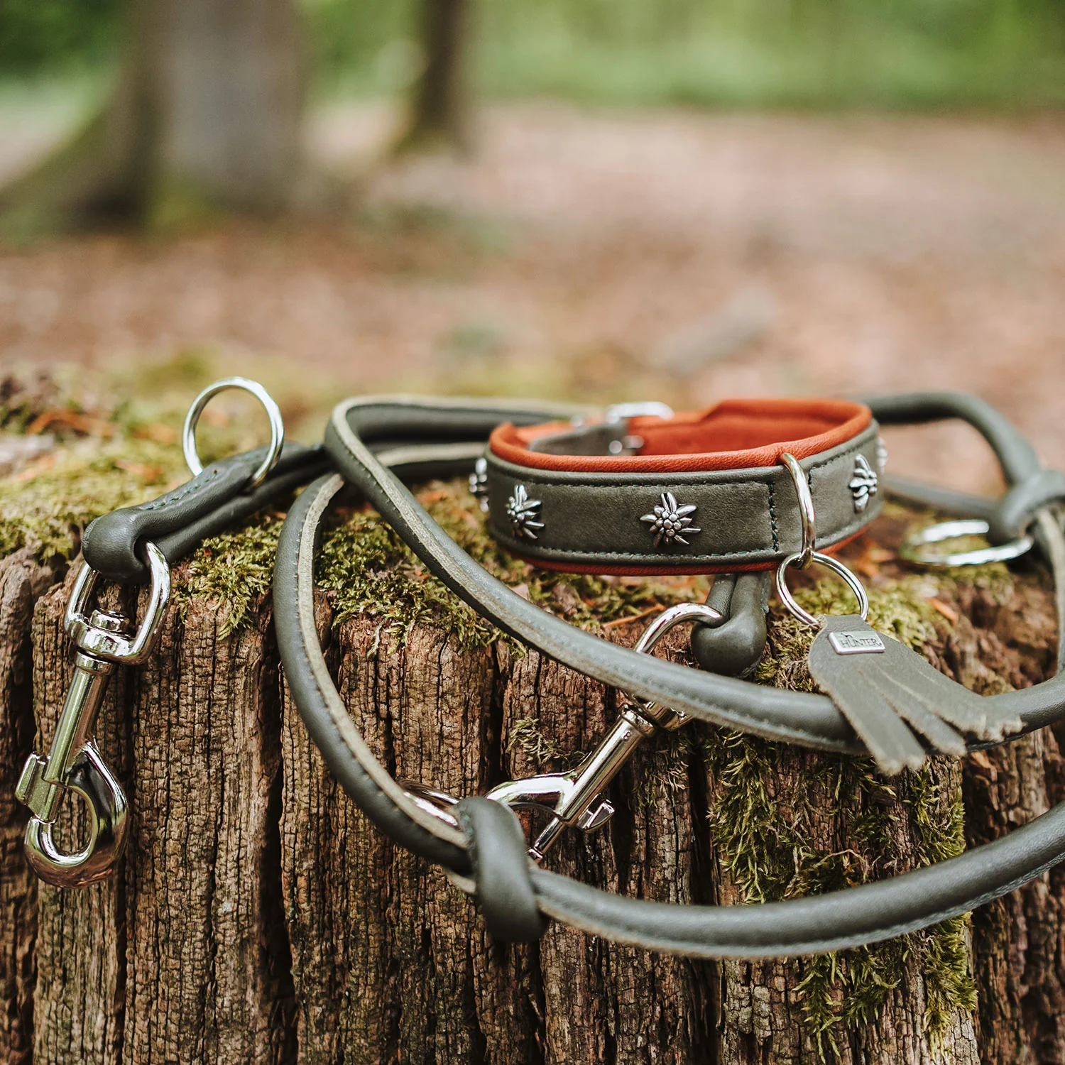 Hunter Verstellbare Führleine Round & Soft München in Grün, Bild 4 von 9