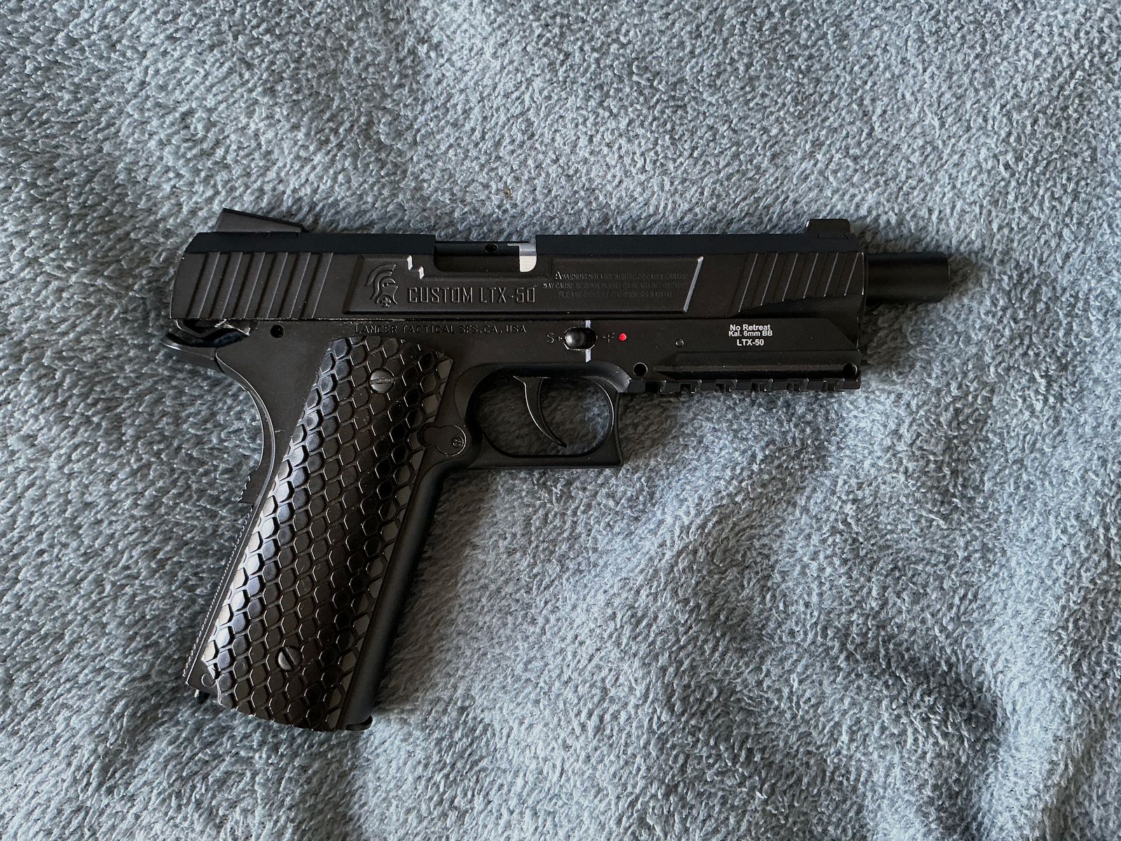 Lancer Tactical LTX-50B 1911 Black, CO2, GBB, Airsoft, Pistole, 1,5 J, Blowback, Metallpistole