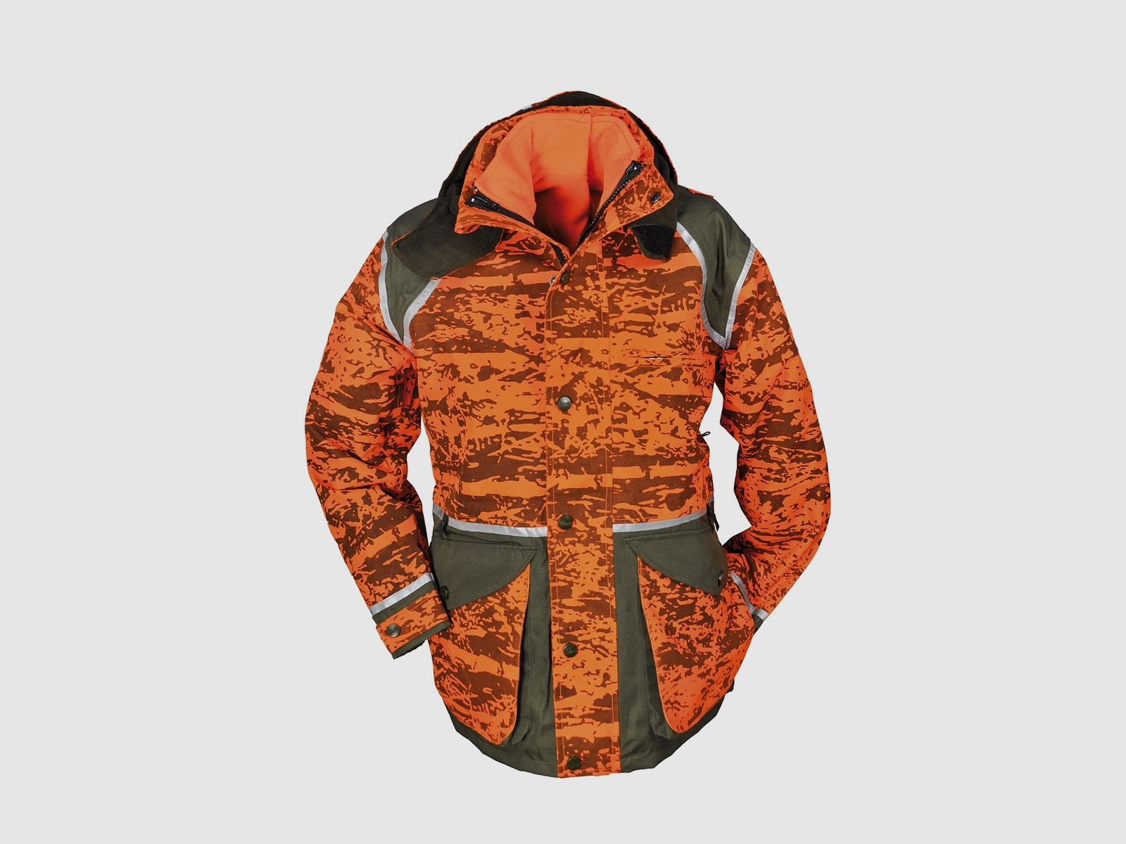 Hubertus Hundeführerjacke oliv/orange