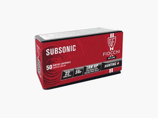 Fiocchi .22 LR Subsonic-Munition, 2,46 g/38 gr