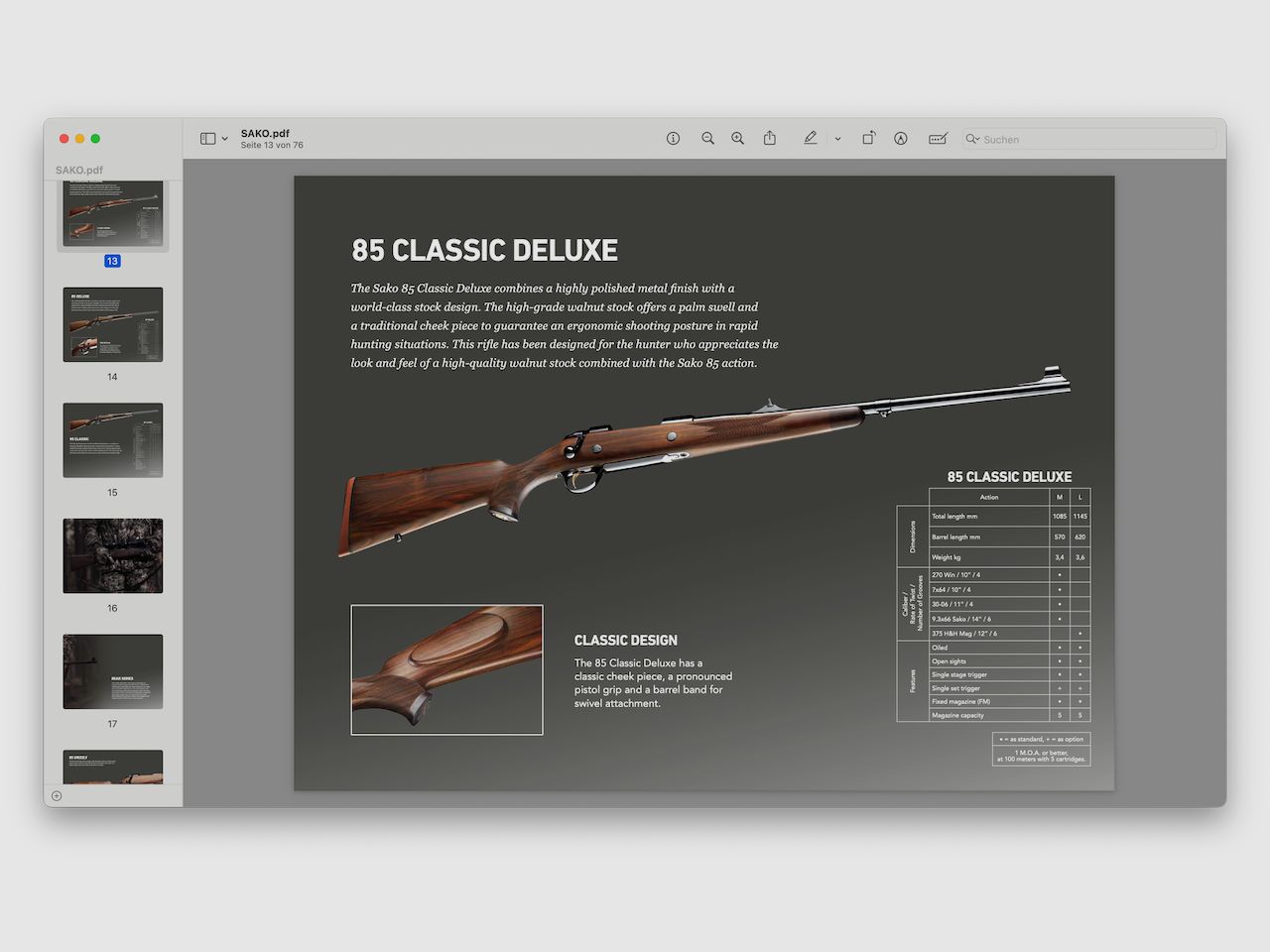 Sako 85 Classic Deluxe Großwildbüche im Safari-Kaliber .375 H&H Mag. in Bestzustand