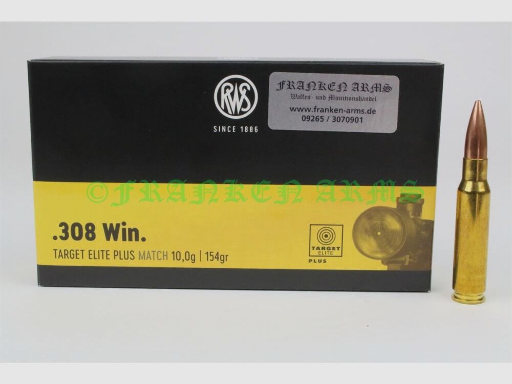 RWS Target Elite Plus 308 Win. 154gr. 10,0g 20 pezzi prezzi a scalare