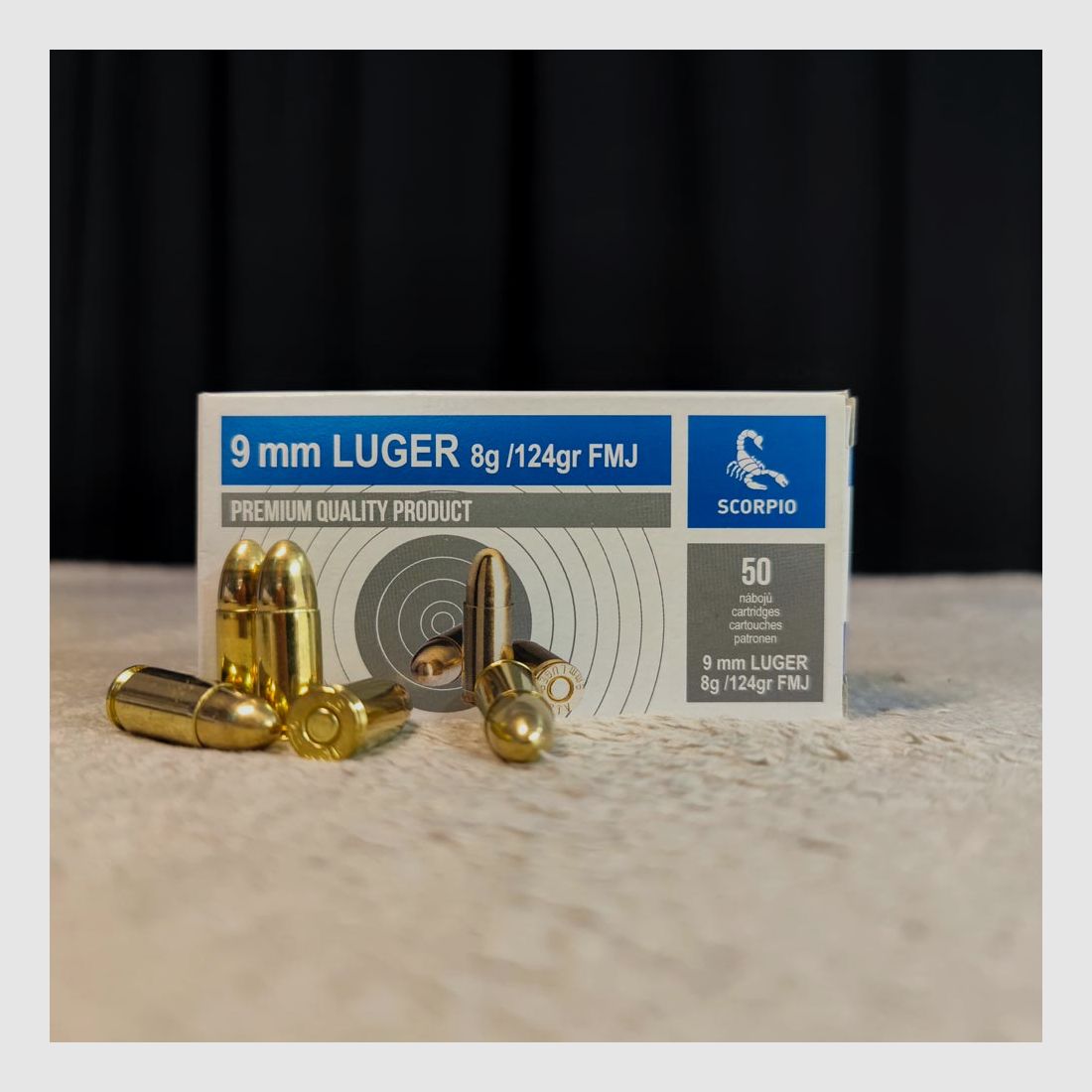 STV 9mm Luger FMJ 124grs 8,0G 1000 Patronen