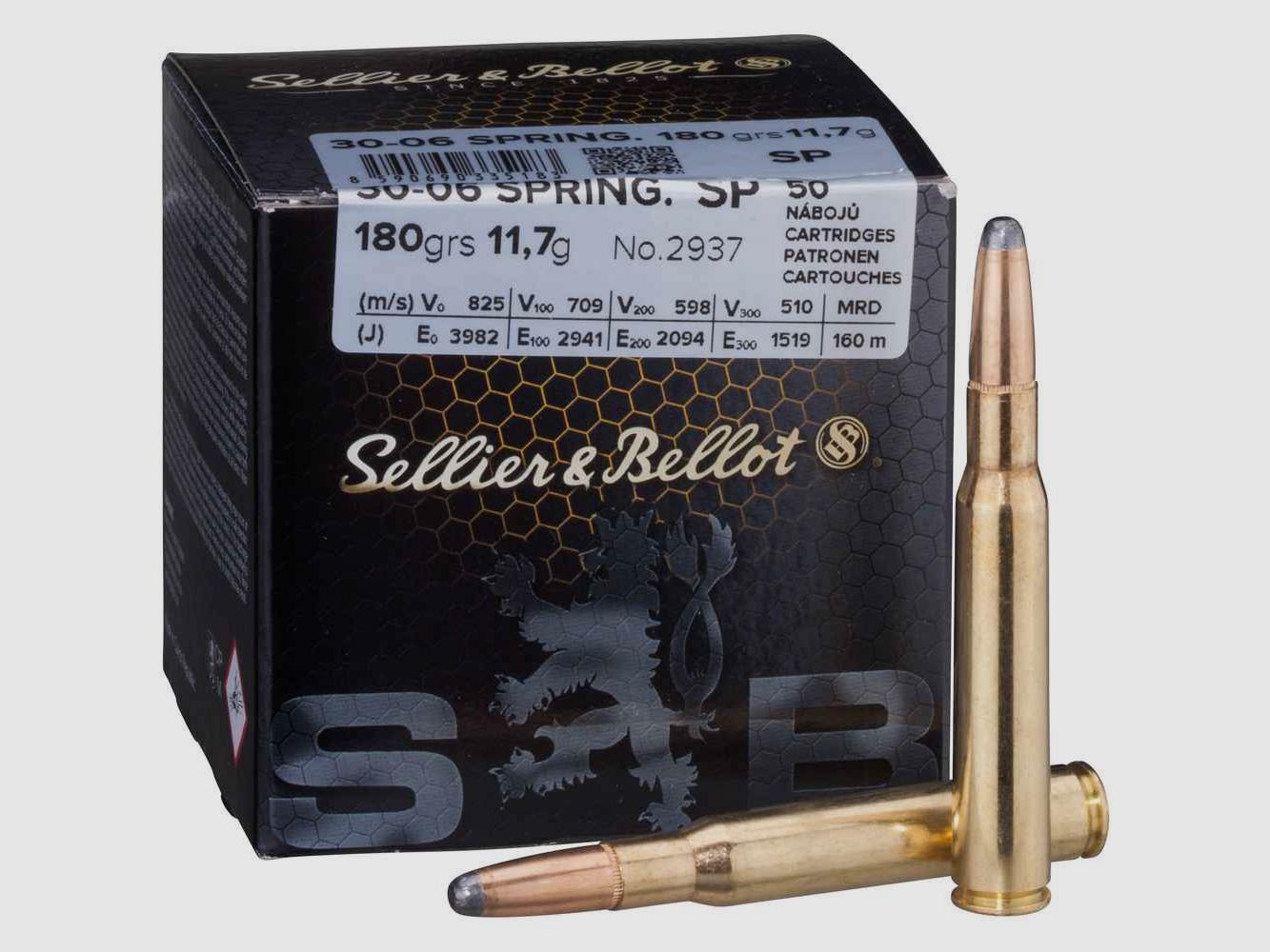 S&B Büchsenpatrone Kal. .30-06 Teilmantel 180 grs. 11,7g