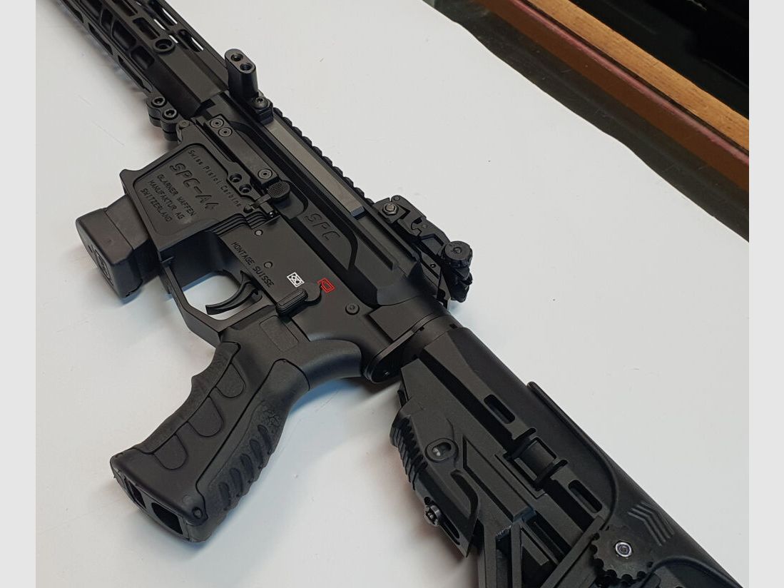 GWMH AG Semi-Automatic Rifle GWMH SPC-HUNTER A4 10" (SWISS PISTOL CARBINE) BLACK Cal..45ACP AR15 Glock Magazine