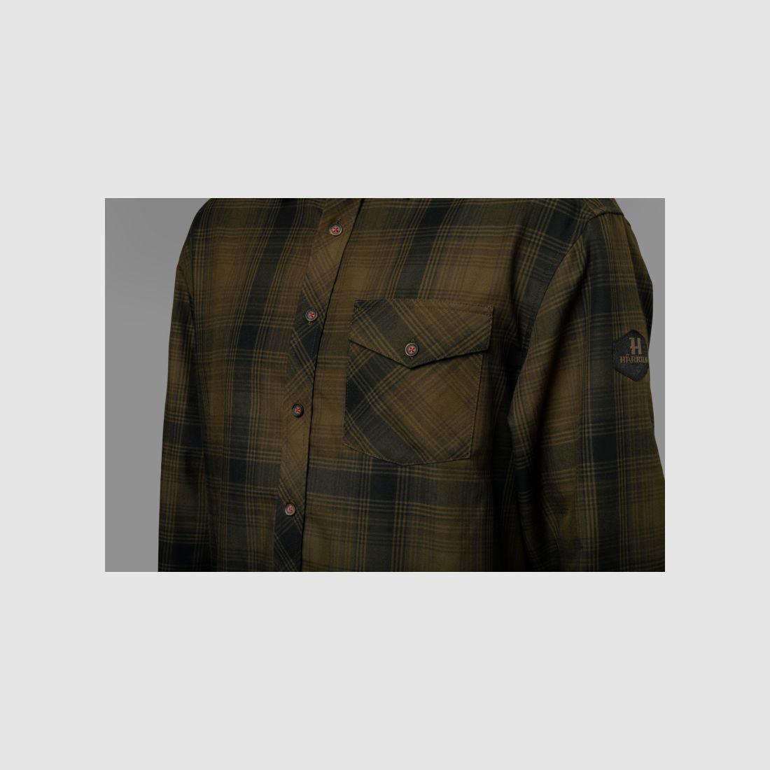 Härkila Herren Hemd Driven Hunt Olive green check