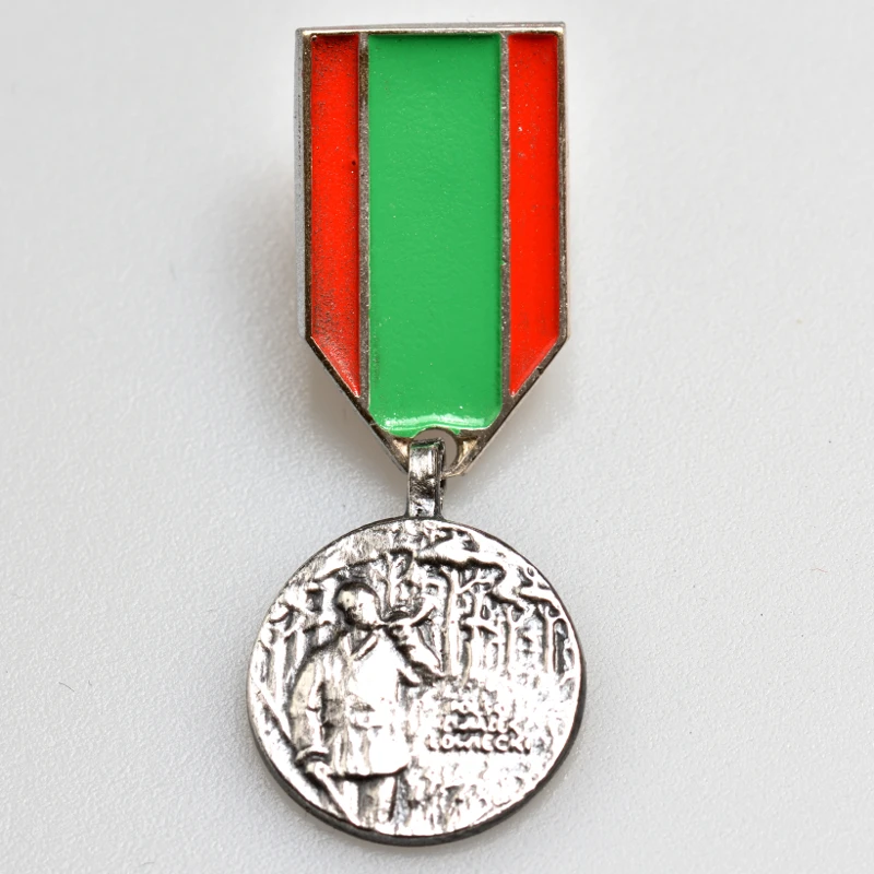 Silver-plated miniature – PZŁ Polish Hunting Association Medal, Silver, 2nd Class