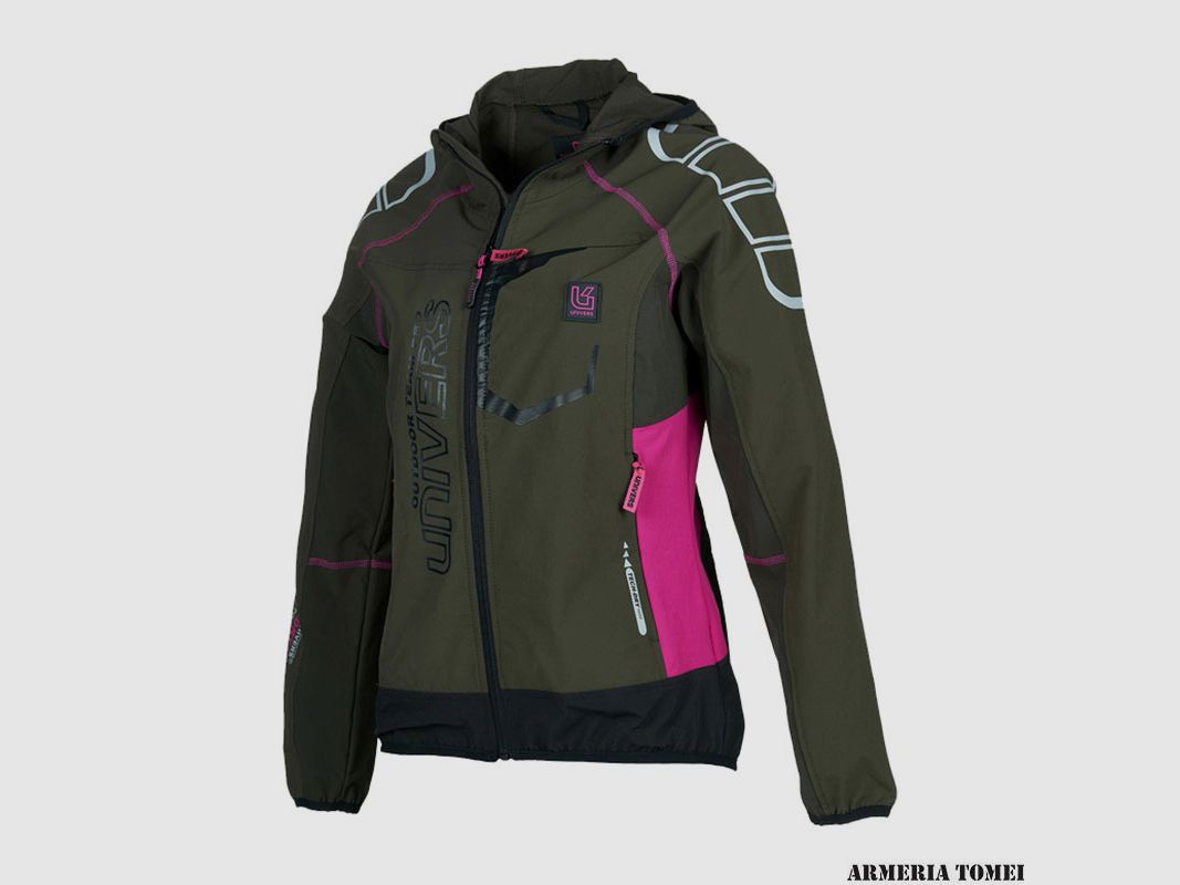VESTE – FEMME – UNIVERS – CARDIGAN OUTDOOR COURMAYEUR VERT/FUCHSIA, image 3 sur 6