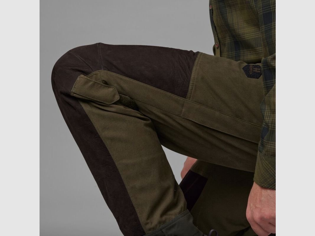 Pantalon en cuir Härkila Driven Hunt HWS vert saule / marron ombre