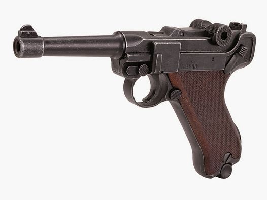ESC ME Mod. P08 look ancien poignée en bois 9mm P.A. armes à gaz et de signalisation